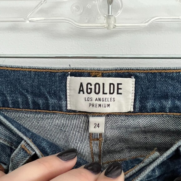 Agolde Nico High Rise Slim Fit Jean Denim Sz 24 - Picture 4 of 6